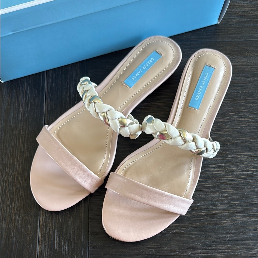 Draper James Women's Pink and Cream Sandals